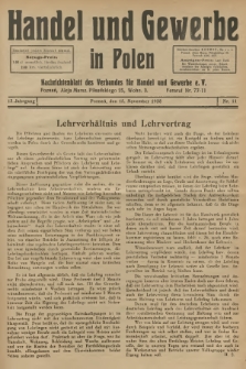 Handel und Gewerbe in Polen : Nachrichtenblatt des Verbandes für Handel und Gewerbe. Jg.13, 1938, nr 11