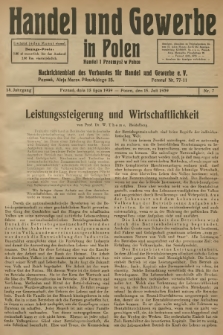 Handel und Gewerbe in Polen : Nachrichtenblatt des Verbandes für Handel und Gewerbe. Jg.14, 1939, nr 7