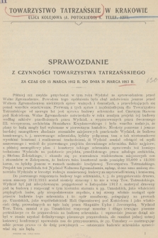 7 Sprawozdanie z Czynności Towarzystwa Tatrzańskiego : za czas od 1 marca 1911 r. do dnia 15 marca 1912 r. 888986