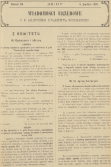 Wiadomości Urzędowe c. k. Galicyjskiego Towarzystwa Gospodarskiego. 1907, nr 50