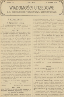 Wiadomości Urzędowe c. k. Galicyjskiego Towarzystwa Gospodarskiego. 1908, nr 50
