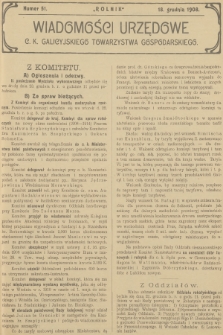 Wiadomości Urzędowe c. k. Galicyjskiego Towarzystwa Gospodarskiego. 1908, nr 51