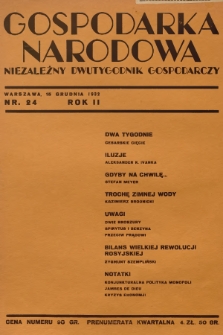 Gospodarka Narodowa : niezależny dwutygodnik gospodarczy. R.2, 1932, nr 24