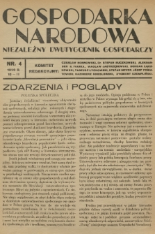 Gospodarka Narodowa : niezależny dwutygodnik gospodarczy. R.3, 1933, nr 4