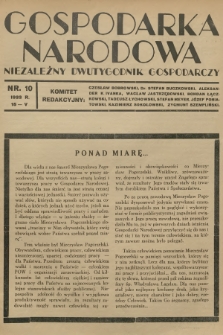 Gospodarka Narodowa : niezależny dwutygodnik gospodarczy. R.3, 1933, nr 10