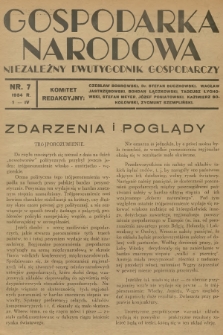 Gospodarka Narodowa : niezależny dwutygodnik gospodarczy. R.4, 1934, nr 7