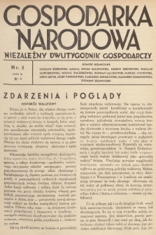 Gospodarka Narodowa : niezależny dwutygodnik gospodarczy. R.5, 1935, nr 3