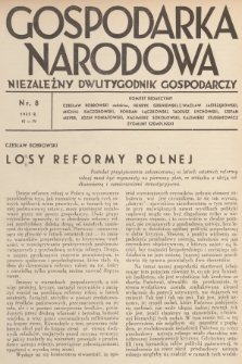 Gospodarka Narodowa : niezależny dwutygodnik gospodarczy. R.5, 1935, nr 8