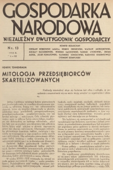 Gospodarka Narodowa : niezależny dwutygodnik gospodarczy. R.5, 1935, nr 13