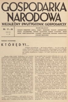 Gospodarka Narodowa : niezależny dwutygodnik gospodarczy. R.5, 1935, nr 17