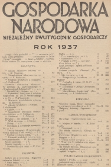 Gospodarka Narodowa : niezależny dwutygodnik gospodarczy. R.7, 1937, nr 0
