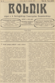 Rolnik : organ c. k. Galicyjskiego Towarzystwa Gospodarskiego. R.40, T.73, 1907, nr 5 + dod.