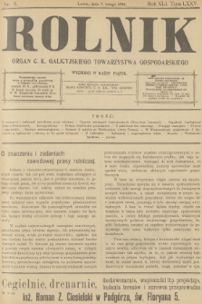 Rolnik : organ c. k. Galicyjskiego Towarzystwa Gospodarskiego. R.40, T.75, 1908, nr 6
