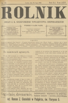 Rolnik : organ c. k. Galicyjskiego Towarzystwa Gospodarskiego. R.40, T.76, 1908, nr 30
