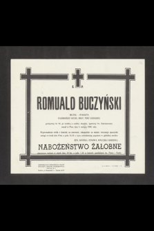 Ś. P. Romuald Buczyński muzyk pianista [...] zasnął w Panu dnia 6 czerwca 1966 roku [...]