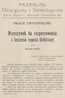 Przegląd Chirurgiczny i Ginekologiczny. T.3, 1910, Zeszyt 2