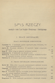 Przegląd Chirurgiczny i Ginekologiczny. T.10, 1914, Spis rzeczy + Skorowidz
