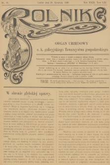 Rolnik : organ urzędowy c. k. galicyjskiego Towarzystwa gospodarskiego. R.31, T.61, 1898, nr 18