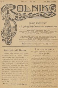 Rolnik : organ urzędowy c. k. galicyjskiego Towarzystwa gospodarskiego. R.31, T.61, 1898, nr 19