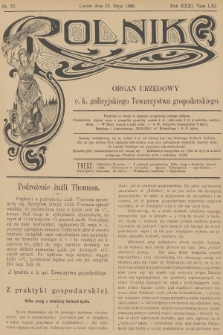 Rolnik : organ urzędowy c. k. galicyjskiego Towarzystwa gospodarskiego. R.31, T.61, 1898, nr 22