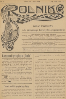 Rolnik : organ urzędowy c. k. galicyjskiego Towarzystwa gospodarskiego. R.31, T.61, 1898, nr 27