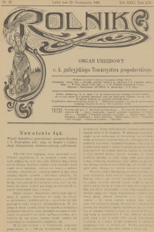Rolnik : organ urzędowy c. k. galicyjskiego Towarzystwa gospodarskiego. R.31, T.61, 1898, nr 43