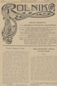 Rolnik : organ urzędowy c. k. galicyjskiego Towarzystwa gospodarskiego. R.31, T.61, 1898, nr 45