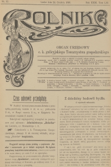 Rolnik : organ urzędowy c. k. galicyjskiego Towarzystwa gospodarskiego. R.31, T.61, 1898, nr 52