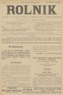 Rolnik : organ urzędowy c. k. galicyjskiego Towarzystwa gospodarskiego. R.33, T.63, 1900, nr 3