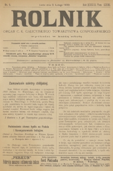 Rolnik : organ urzędowy c. k. galicyjskiego Towarzystwa gospodarskiego. R.33, T.63, 1900, nr 5