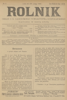 Rolnik : organ urzędowy c. k. galicyjskiego Towarzystwa gospodarskiego. R.33, T.63, 1900, nr 8