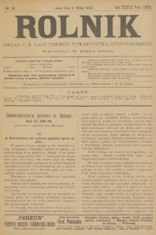 Rolnik : organ urzędowy c. k. galicyjskiego Towarzystwa gospodarskiego. R.33, T.63, 1900, nr 18