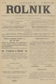 Rolnik : organ urzędowy c. k. galicyjskiego Towarzystwa gospodarskiego. R.33, T.63, 1900, nr 52 + dod.