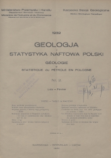 Geologja i Statystyka Naftowa Polski = Géologie et Statistique du Pétrole en Pologne. 1932, nr 2