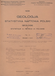 Geologja i Statystyka Naftowa Polski = Géologie et Statistique du Pétrole en Pologne. 1933, nr 8