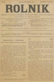 Rolnik : organ c. k. galicyjskiego Towarzystwa gospodarskiego. R.34, T.64, 1901, nr 25