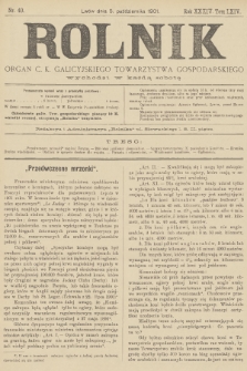Rolnik : organ c. k. galicyjskiego Towarzystwa gospodarskiego. R.34, T.64, 1901, nr 40