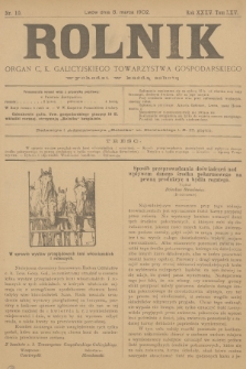 Rolnik : organ c. k. galicyjskiego Towarzystwa gospodarskiego. R.35, T.65, 1902, nr 10