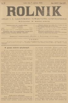 Rolnik : organ c. k. galicyjskiego Towarzystwa gospodarskiego. R.35, T.65, 1902, nr 23