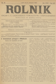 Rolnik : organ c. k. galicyjskiego Towarzystwa gospodarskiego. R.35, T.65, 1902, nr 45