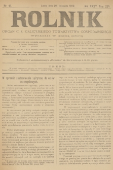 Rolnik : organ c. k. galicyjskiego Towarzystwa gospodarskiego. R.35, T.65, 1902, nr 48