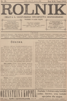 Rolnik : organ c. k. Galicyjskiego Towarzystwa Gospodarskiego. R.43, T.79, 1910, nr 25