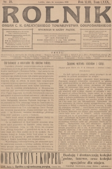 Rolnik : organ c. k. Galicyjskiego Towarzystwa Gospodarskiego. R.43, T.80, 1910, nr 38