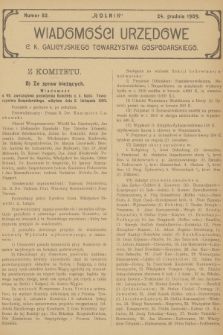Wiadomości Urzędowe c. k. Galicyjskiego Towarzystwa Gospodarskiego. 1909, nr 52