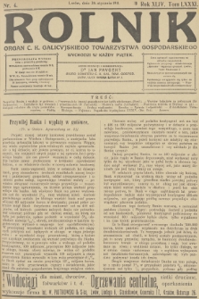 Rolnik : organ c. k. Galicyjskiego Towarzystwa Gospodarskiego. R.44, T.81, 1911, nr 4