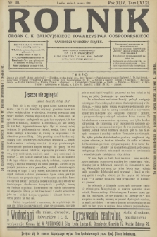 Rolnik : organ c. k. Galicyjskiego Towarzystwa Gospodarskiego. R.44, T.81, 1911, nr 10