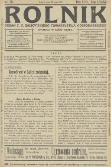 Rolnik : organ c. k. Galicyjskiego Towarzystwa Gospodarskiego. R.44, T.81, 1911, nr 20