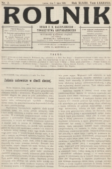 Rolnik : organ c. k. Galicyjskiego Towarzystwa Gospodarskiego. R.48, T.88, 1916, nr 2