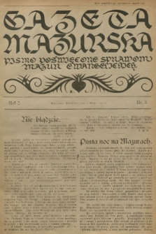 Gazeta Mazurska : pismo poświęcone sprawom Mazur ewangelickich. R.2, 1923, nr 3