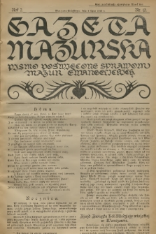 Gazeta Mazurska : pismo poświęcone sprawom Mazur ewangelickich. R.2, 1923, nr 12